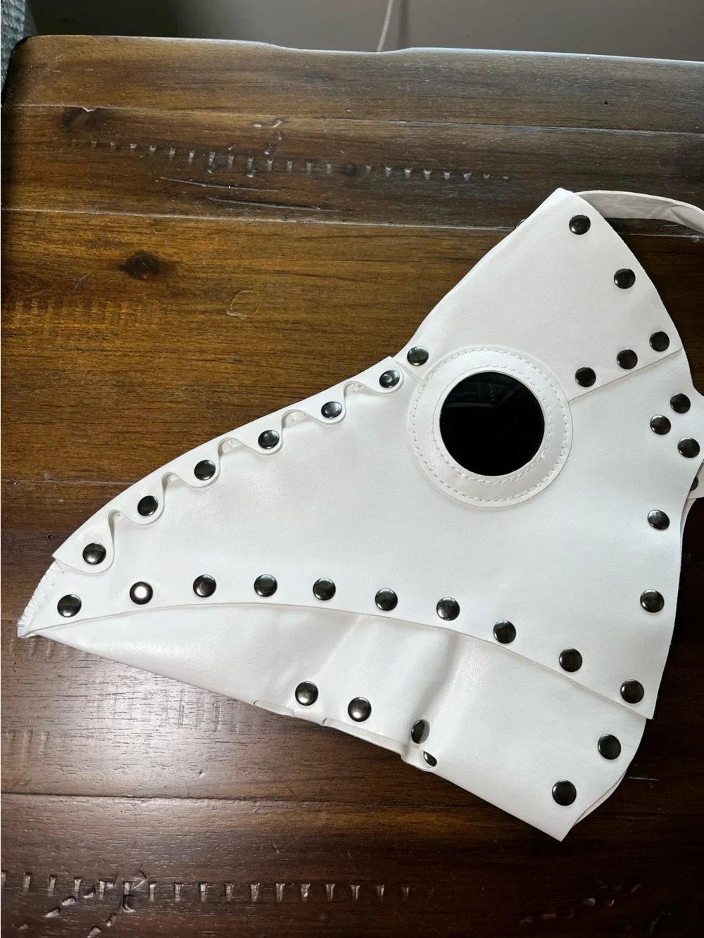 White Plague Doctor Mask Steampunk Cosplay Halloween Bird Beak Rivets Adult